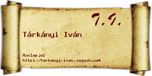 Tárkányi Iván névjegykártya