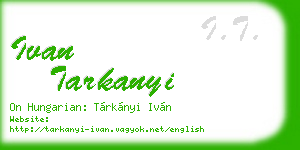ivan tarkanyi business card
